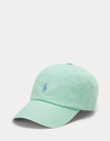 Katoenen chino pet met geborduurd logo – Celadon