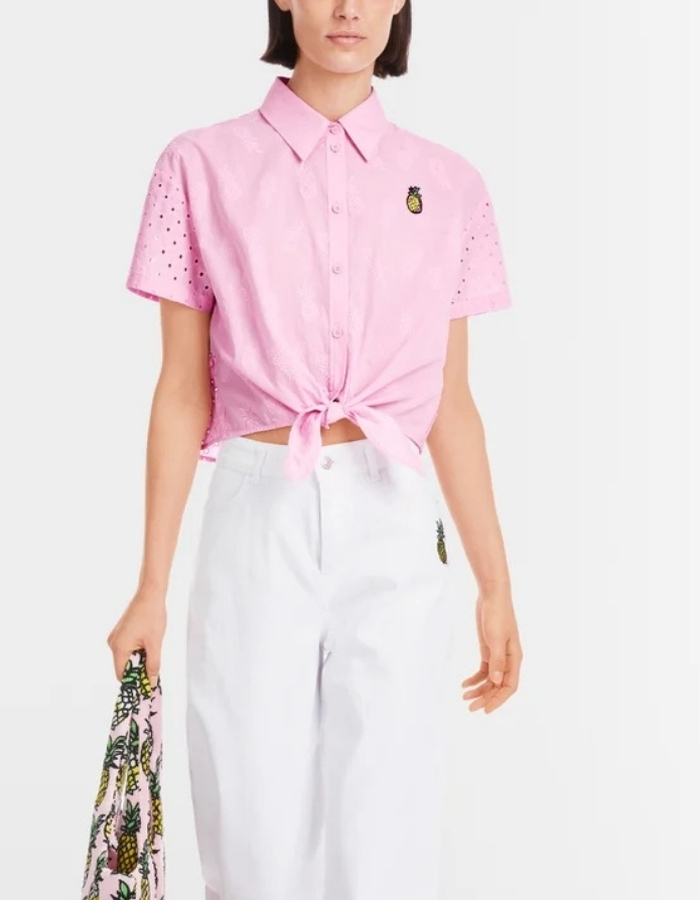 Marccain korte mouw bloes roze