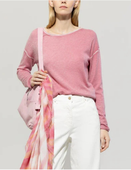 Luisa Cerano lange mouw pull roze