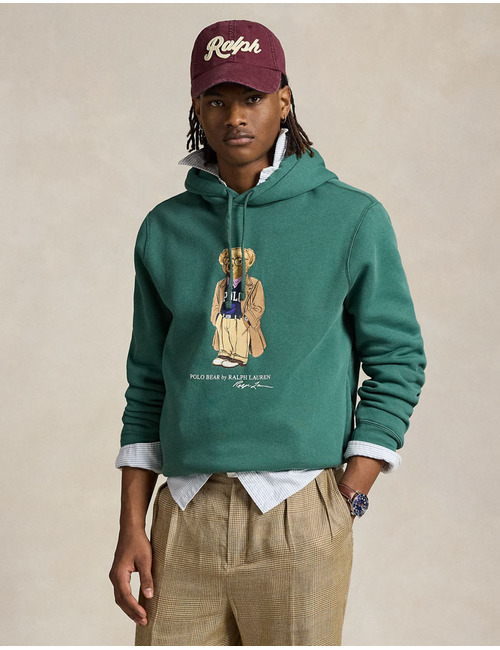Polo Bear Fleece Hoodie – Washed Forest