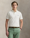 Slim Fit Mesh Polo Shirt – Pale Cream