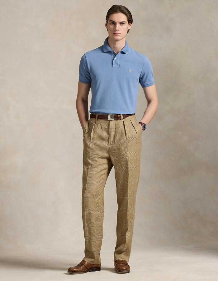 Custom Slim Fit Mesh Polo – Channel Blue