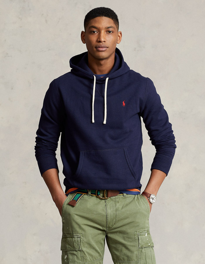 Fleece hoodie in katoenmix – Cruise Navy