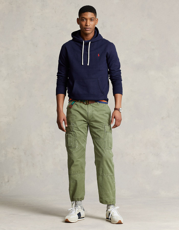 Fleece hoodie in katoenmix – Cruise Navy