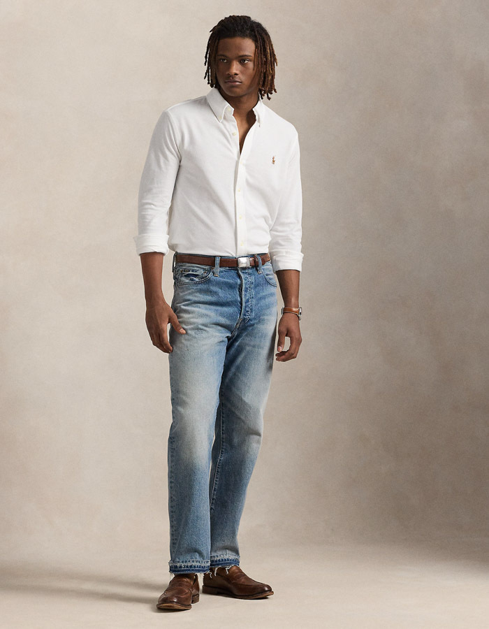 Knit Oxford Shirt – White