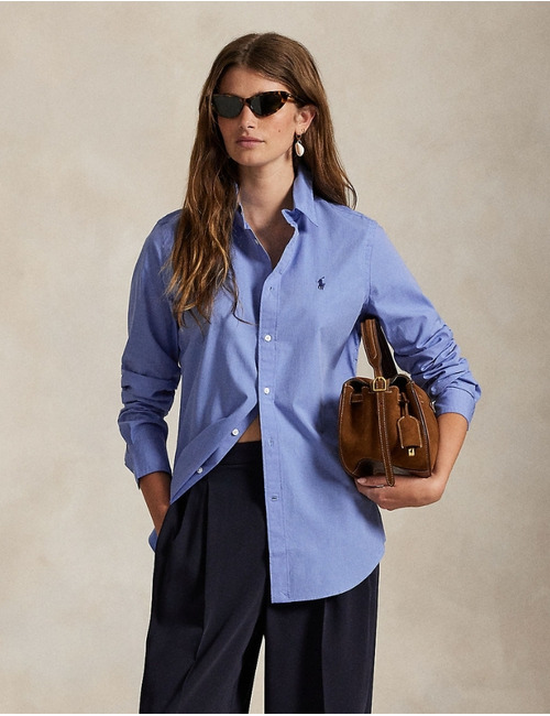 Ralph Lauren Dames lange mouw bloes blauw