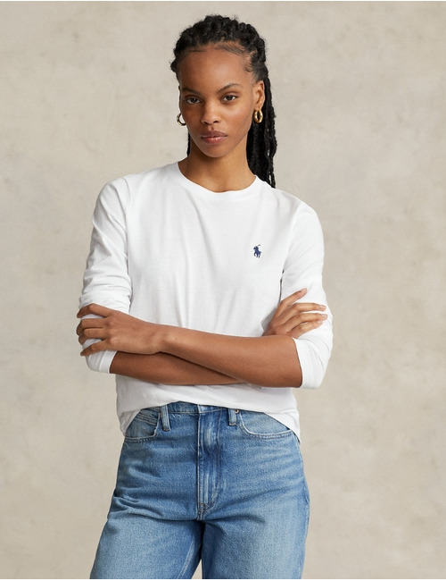 Ralph Lauren Dames t-shirt lange mouw wit
