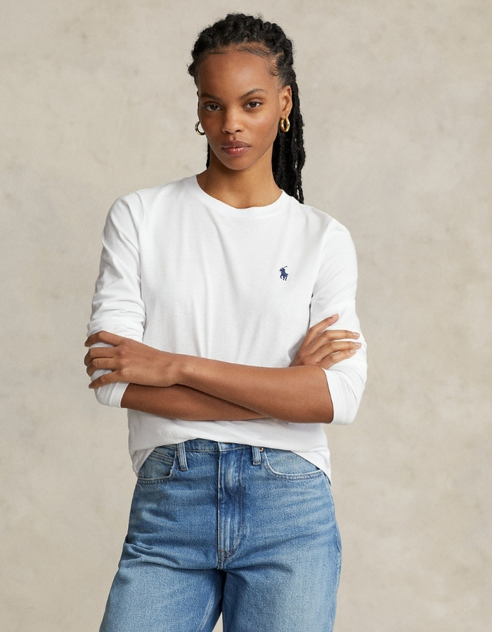 Ralph Lauren Dames t-shirt lange mouw wit