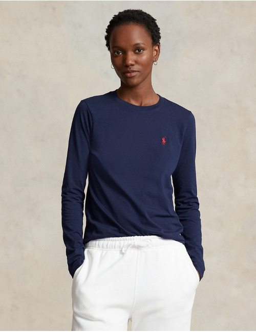 Ralph Lauren Dames t-shirt lange mouw navy