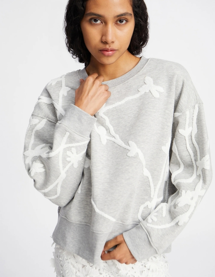 Munthe lange mouw sweater grijs