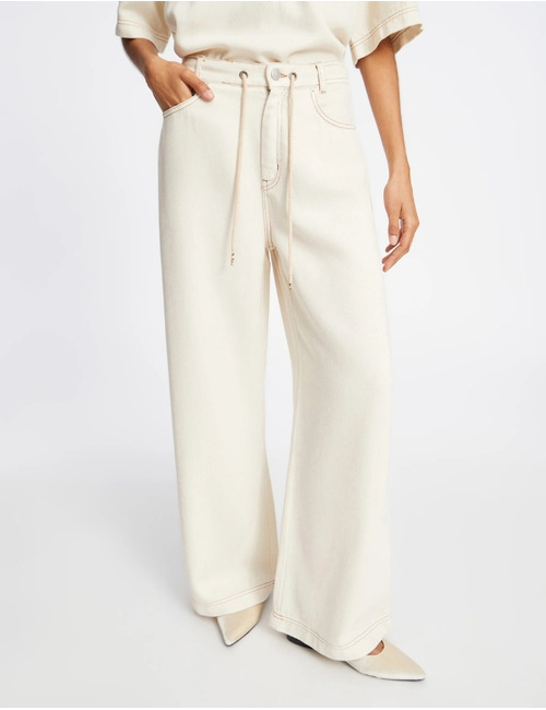 Munthe broek met elatische band beige
