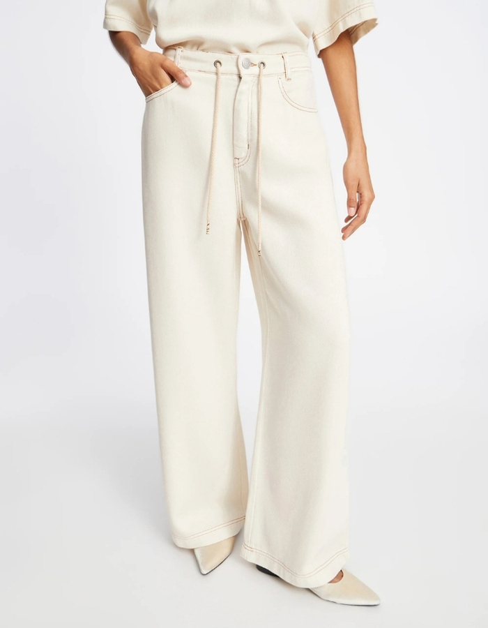 Munthe broek met elatische band beige