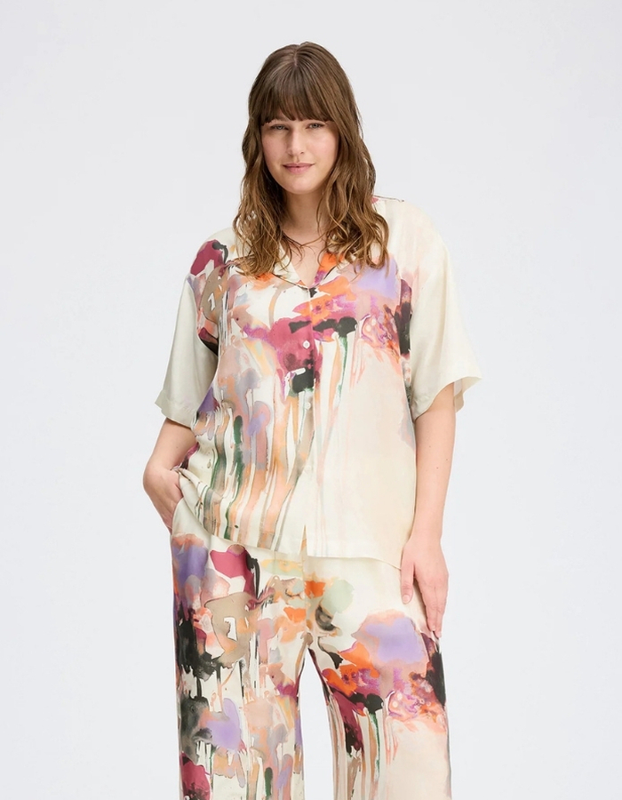 Munthe korte mouw bloes multicolor