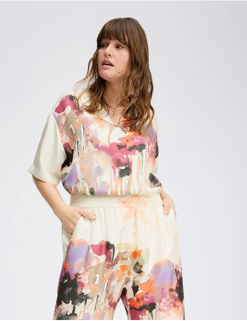 Munthe korte mouw bloes multicolor