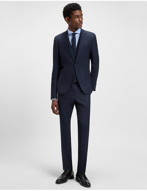 Slim-fit overhemd van katoenen twill met microdessin