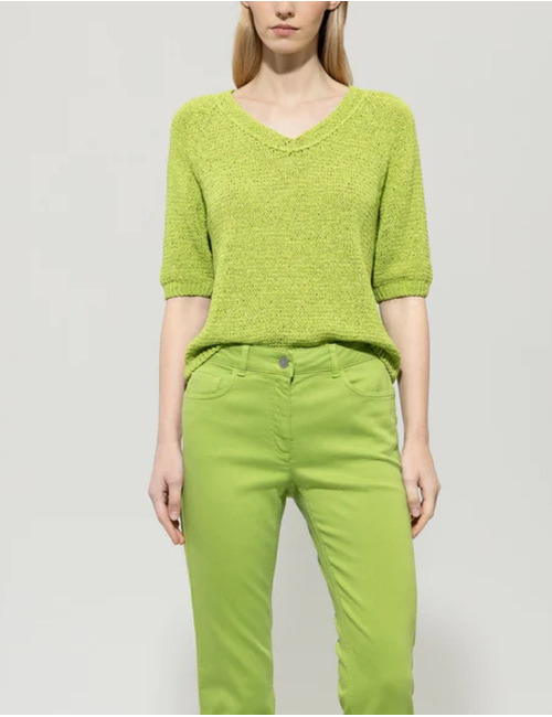 Luisa Cerano pull met v-hals groen