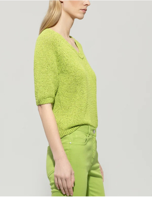 Luisa Cerano pull met v-hals groen