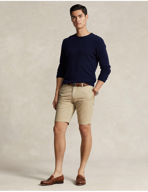 Slim fit stretch chino short – Classic Khaki