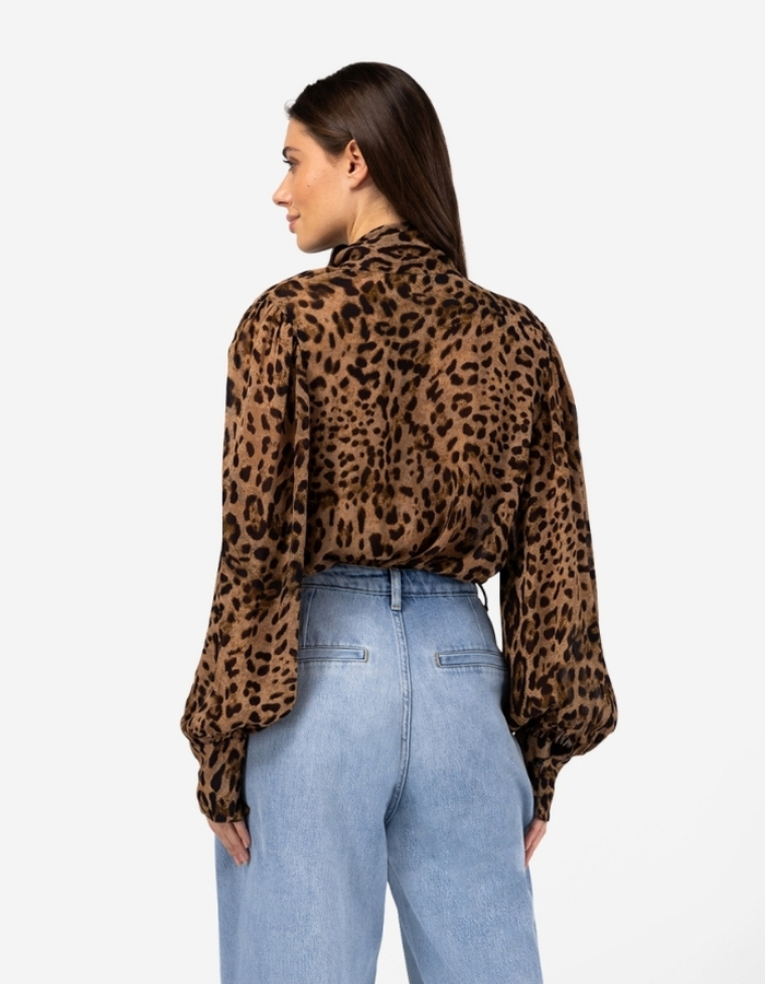 Ibana lange mouw bloes leopard
