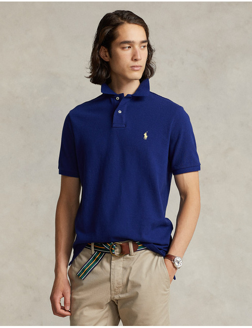  Polo shirt in katoenen mesh – Custom Slim Fit – Fall Royal