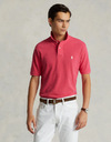Polo shirt in katoenen mesh – Custom Slim Fit – Hot Pink