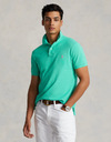 Polo shirt in katoenen mesh – Custom Slim Fit – Sunset Green