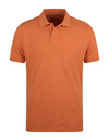 Oranje piqué polo met parelmoer knopen