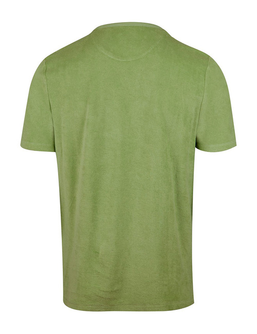 Lichtgroen T-shirt in katoenen badstof met borstzak
