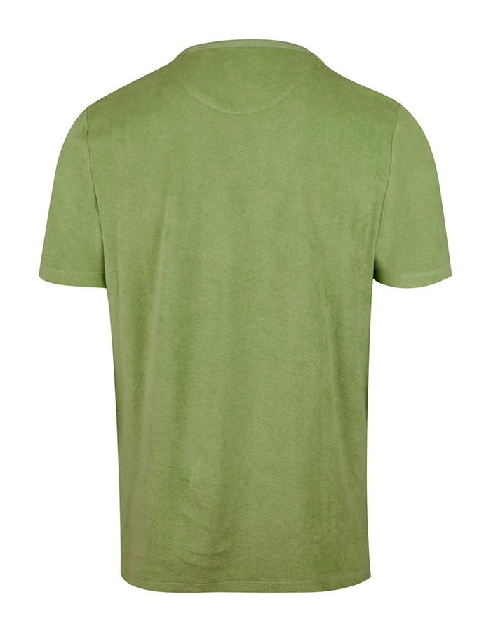 Lichtgroen T-shirt in katoenen badstof met borstzak