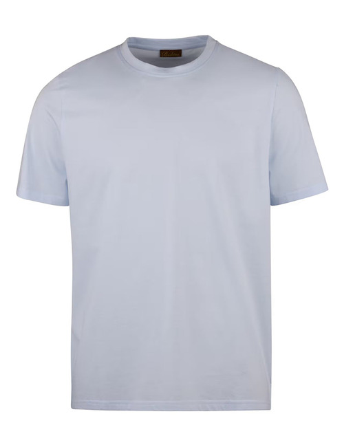 Lichtblauw T-shirt in katoenen jersey met ronde hals