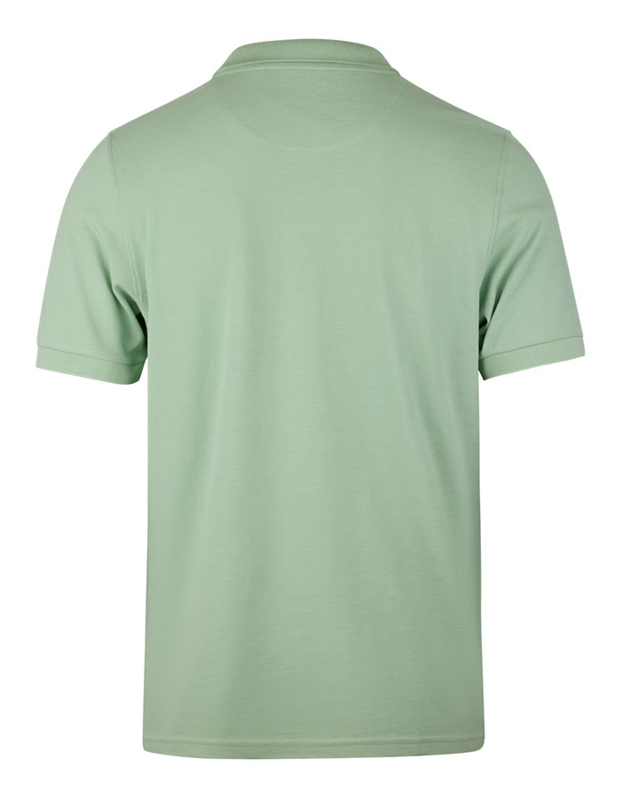 Lichtgroene piqué polo met parelmoer knopen