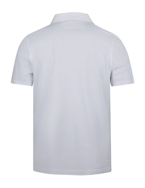 Witte piqué polo met parelmoer knopen