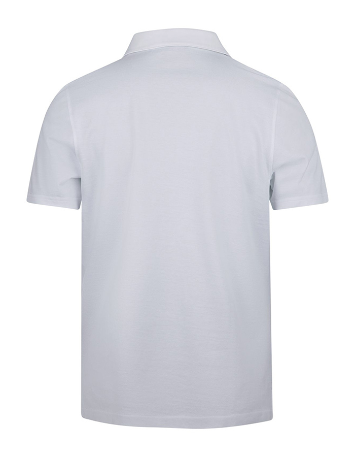 Witte piqué polo met parelmoer knopen