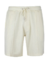 Offwhite shorts in katoenen badstof met elastische taille
