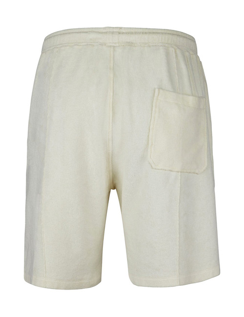 Offwhite shorts in katoenen badstof met elastische taille