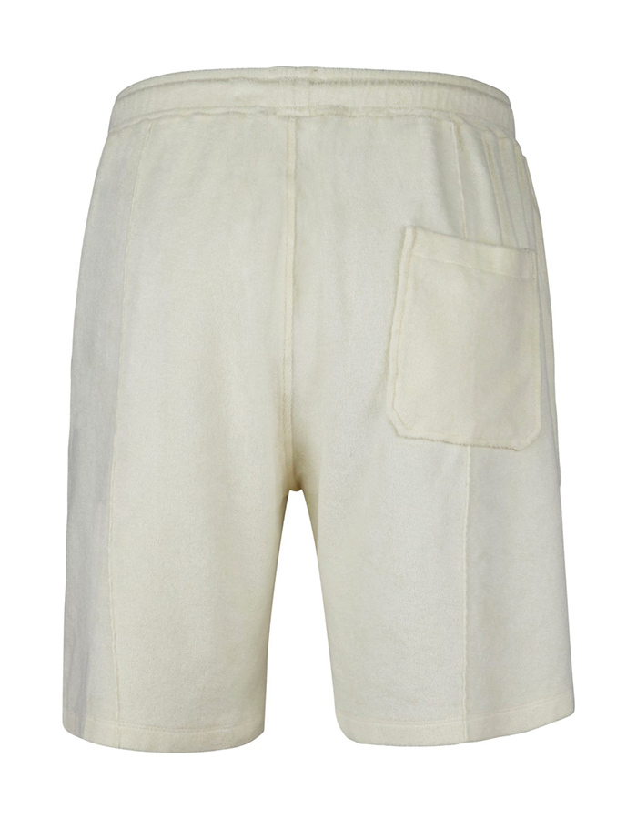 Offwhite shorts in katoenen badstof met elastische taille