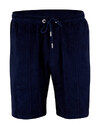 Donkerblauwe shorts in katoenen badstof met elastische taille