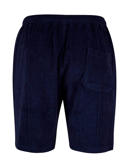 Donkerblauwe shorts in katoenen badstof met elastische taille