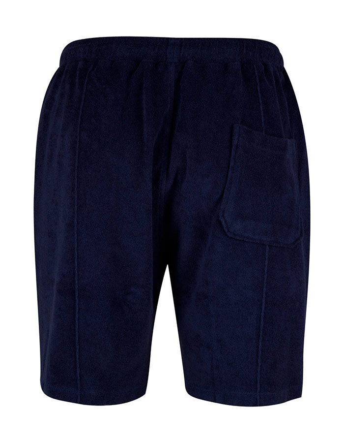 Donkerblauwe shorts in katoenen badstof met elastische taille