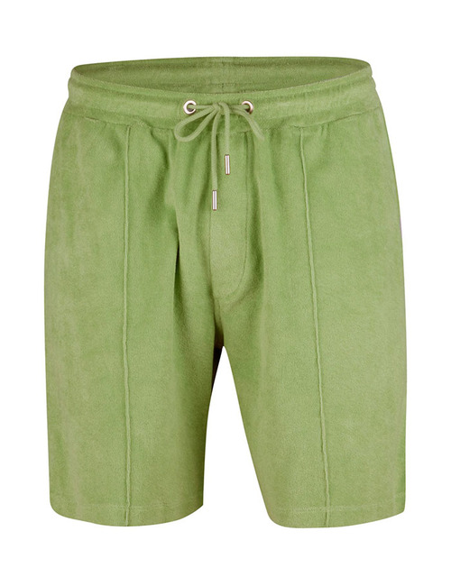 Groene shorts in katoenen badstof met elastische taille