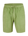 Groene shorts in katoenen badstof met elastische taille