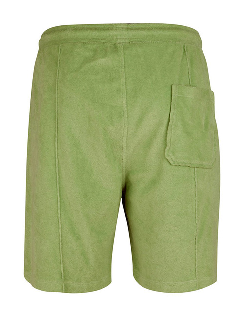 Groene shorts in katoenen badstof met elastische taille