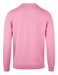 Lichtroze trui in gestructureerde katoen met ronde hals