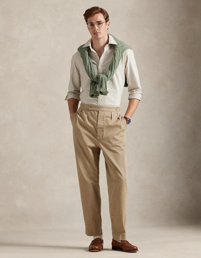 Coastal beige oxford shirt in Custom Fit