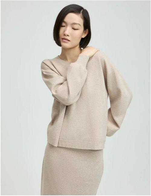 Xandres lange mouw pull beige