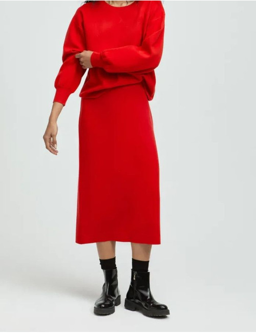 Xandres midi rok rood