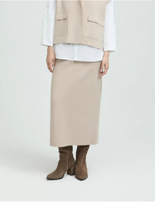 Xandres midi rok beige