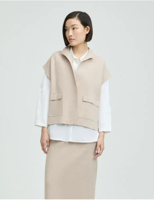 Xandres gilet zonder mouw beige