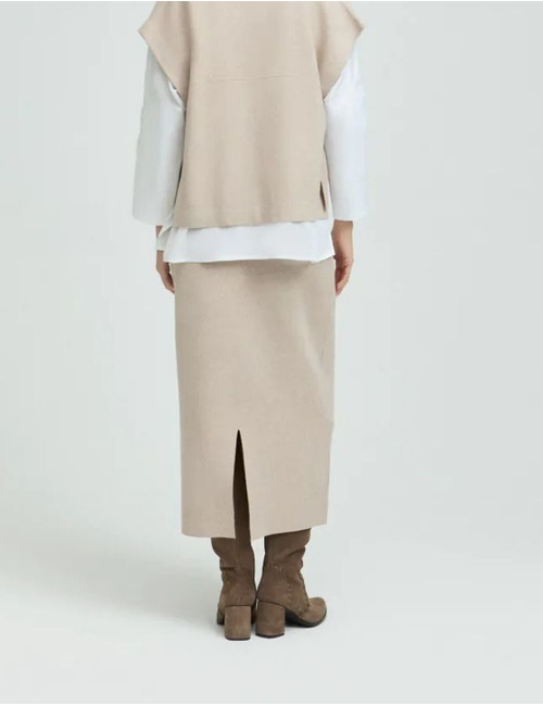Xandres midi rok beige