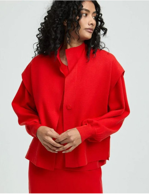 Xandres gilet zonder mouw rood